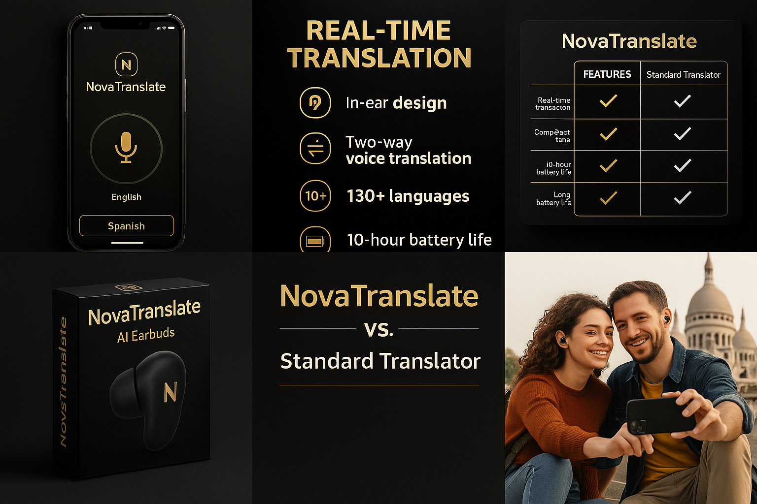 NovaTranslate™ – Real-Time AI Voice Translator Earpiece (144 Languages)